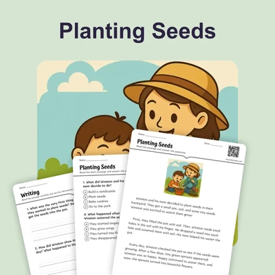 Planting Seeds with Samantha-Short Story - reading educational content