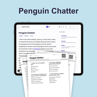 Penguin Chatter - reading educational content