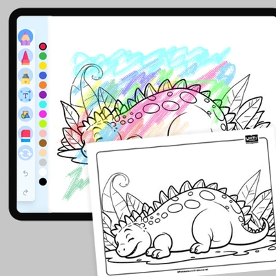 Dino's Dreamy Afternoon Snooze - coloring educational content