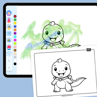 Dino's Super Hero - coloring educational content