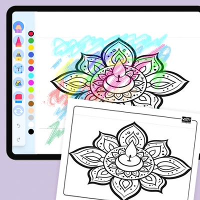 Diwali Rangoli - coloring educational content
