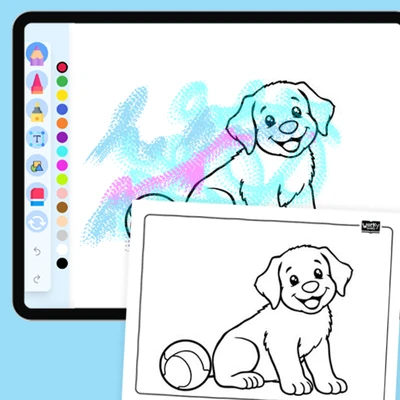 Golden Retriever Puppy - coloring educational content