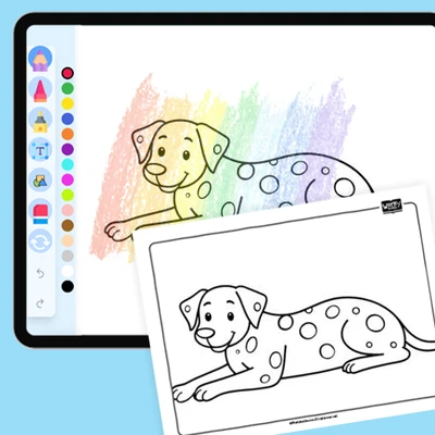Sleepy Dalmatian - coloring educational content