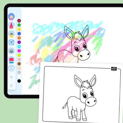 Cute Donkey - coloring educational content