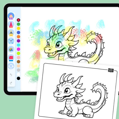 Majestic Chinese Dragon - coloring educational content