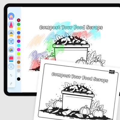Compost Your Food Scraps - coloring educational content