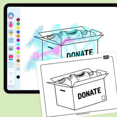 Upcycle Old Clothes - coloring educational content