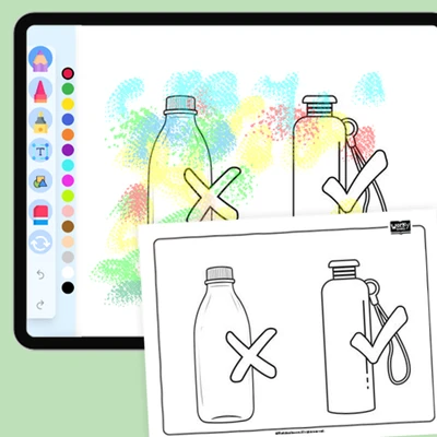 Choose Reusable Water Bottles - coloring educational content