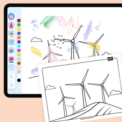 Clean Energy - coloring educational content