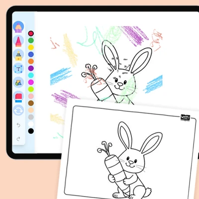 Bunny with Carrot - coloring educational content