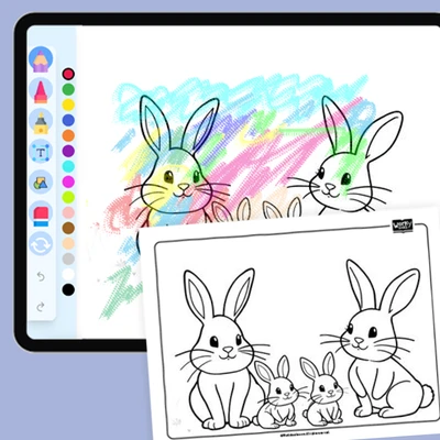 Bunny Family - coloring educational content