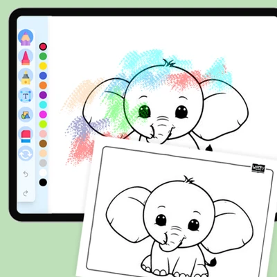 Elephant Ear Flapping Cooling - coloring educational content