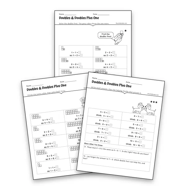 Doubles & Doubles Plus One - worksheet educational content