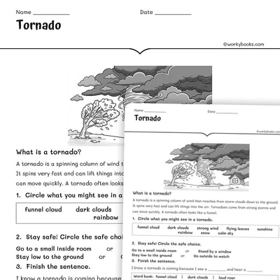 Tornado - worksheet educational content