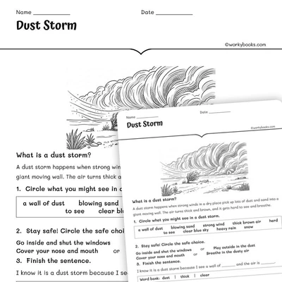 Dust Storm - worksheet educational content
