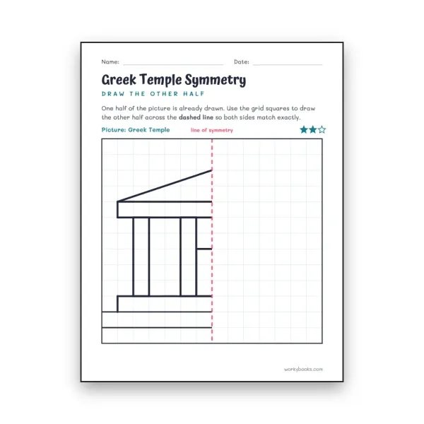 Greek Temple Symmetry - worksheet educational content
