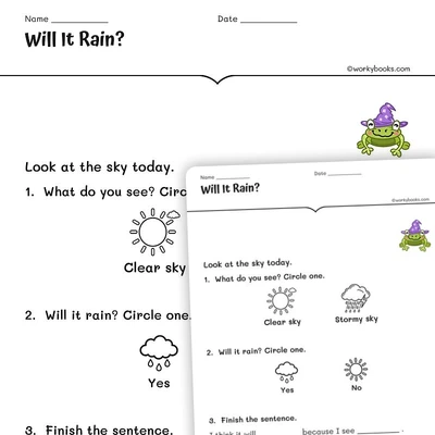 Will It Rain? - worksheet educational content