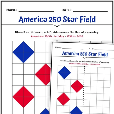 America 250 Star Field - worksheet educational content