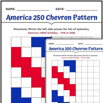 America 250 Chevron Pattern - worksheet educational content