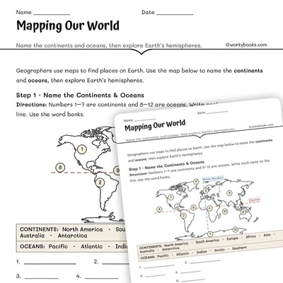 Mapping Our World - worksheet educational content