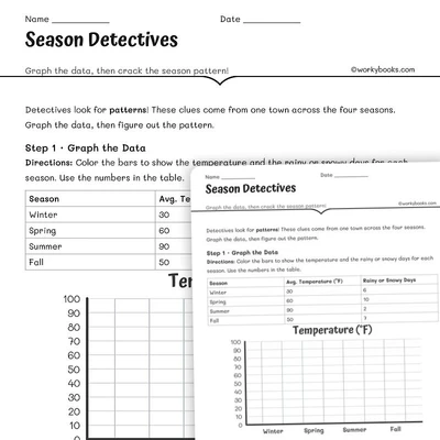 Season Detectives - worksheet educational content