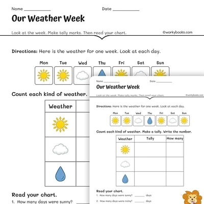 Our Weather Week - worksheet educational content