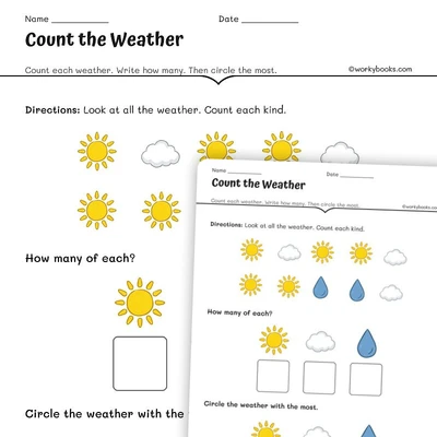 Count the Weather - worksheet educational content