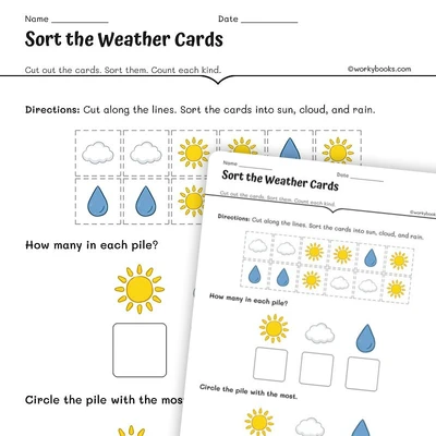 Sort the Weather Cards - worksheet educational content