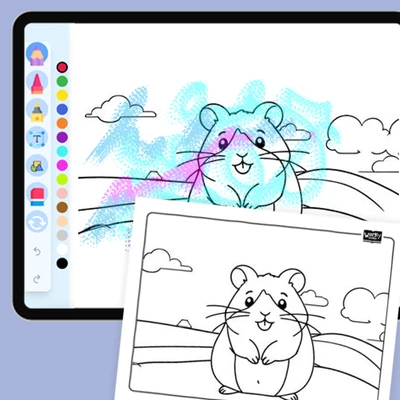 Farm Animal Guinea Fowl - coloring educational content