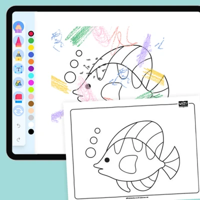 Green Fish - coloring educational content