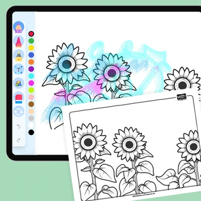 Sunflower, happiness - coloring educational content