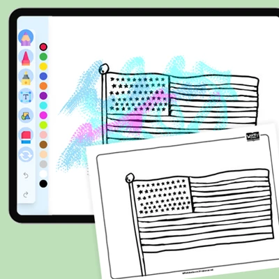 American Flag - coloring educational content