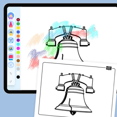 Liberty Bell - coloring educational content