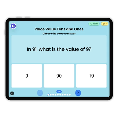 Place Value Tens and Ones - game educational content