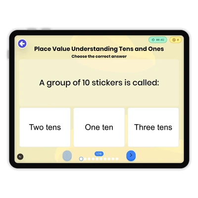 Place Value Understanding Tens and Ones - game educational content