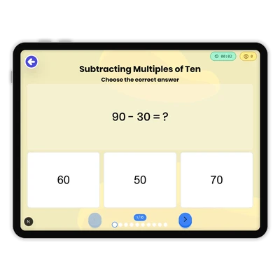 Subtracting Multiples of Ten - game educational content