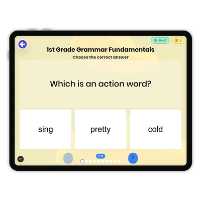 1st Grade Grammar Fundamentals - game educational content