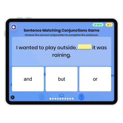 Sentences with Conjunctions - game educational content
