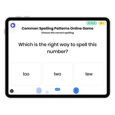 Common Spelling Patterns - game educational content