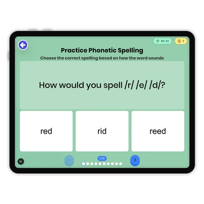 Phonetic Spelling - game educational content