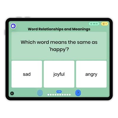 Relationships Between Word and Meanings - game educational content