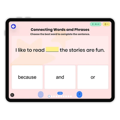 Connecting Words and Phrases - game educational content