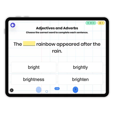 Adjectives and Adverbs - game educational content