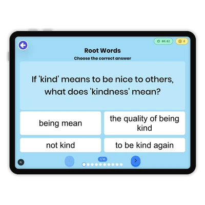 Root Words - game educational content