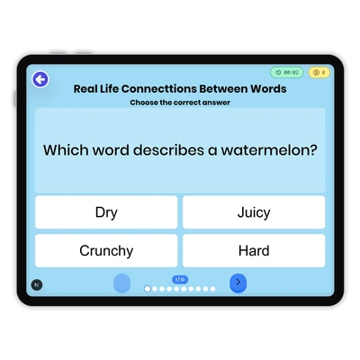 Real life connections between words - game educational content