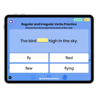 Regular and Irregular Verbs - game educational content