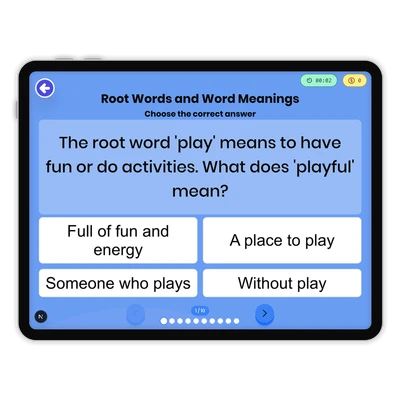 Root Words and Word Meanings - game educational content