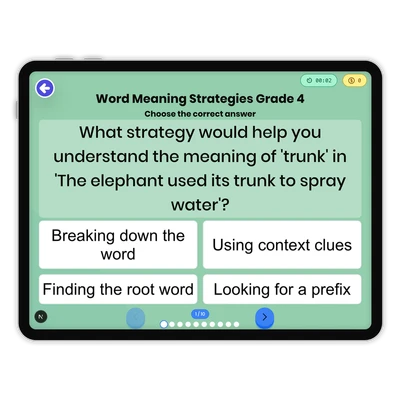 Word Meaning Strategies - game educational content