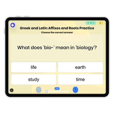 Greek and Latin Roots and Affixes - game educational content
