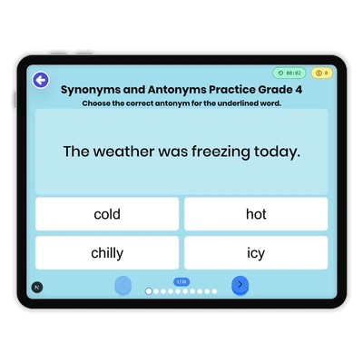 Synonyms and Antonyms Practice - game educational content
